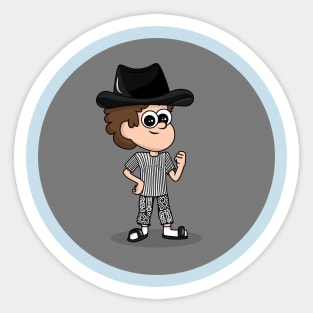 A Young Man Wearing A Cowboy Hat Sticker